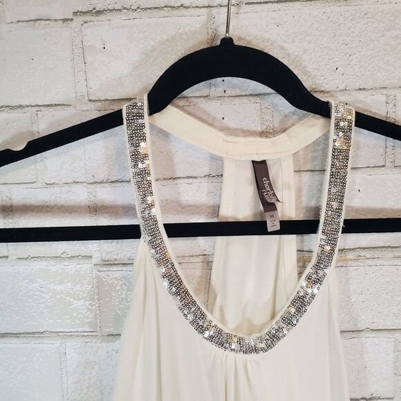 Charlotte Russe white sequin tank top - Picture 4 of 11